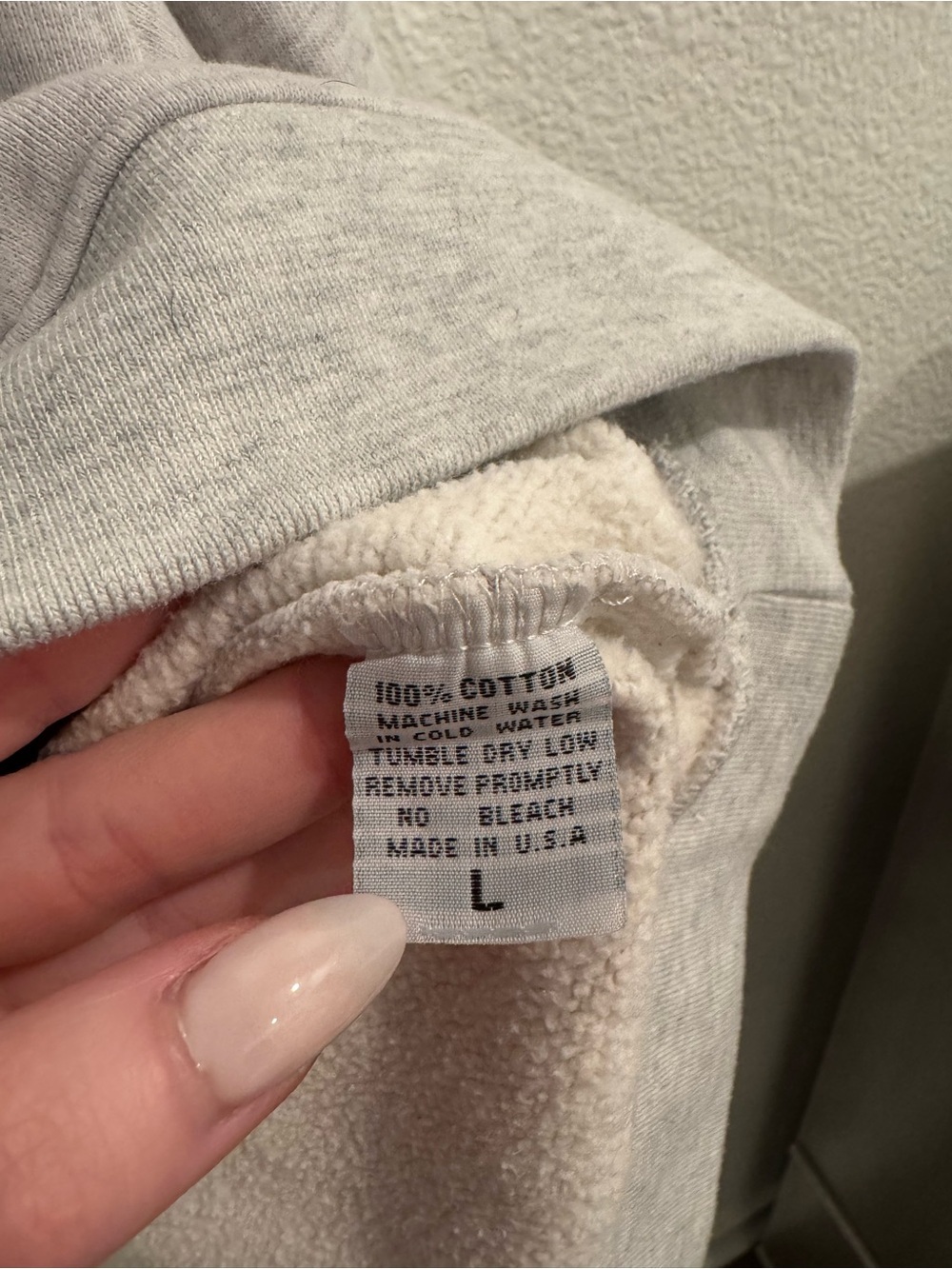 SET Active Heavyweight Sweats Crewneck Light Gray 100% Cotton Size Large - Picture 5 of 6